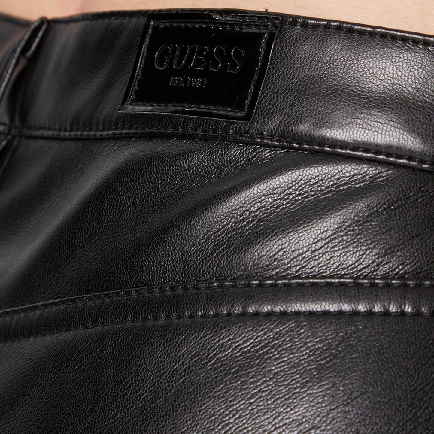 Pantalon Guess Cuir Noir